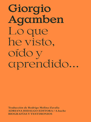 cover image of Lo que he visto, oído y aprendido...